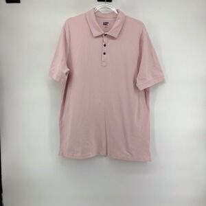 Lands End Mens Pink Short Sleeve Pique Polo Shirt Size L 42-44
